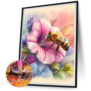 Flower Bee 30*40CM (canvas) Full Round Drill Diamond Painting