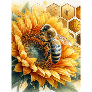 Flower Bee 30*40CM (canvas) Full Round Drill Diamond Painting