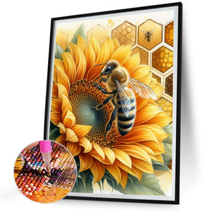 Flower Bee 30*40CM (canvas) Full Round Drill Diamond Painting