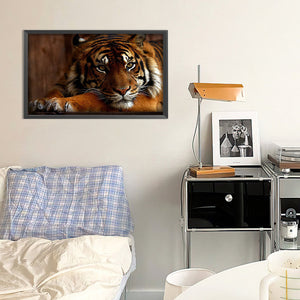 Tiger 50*30CM (canvas) Full Round Drill Diamond Painting