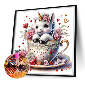 Love Unicorn 30*30CM (canvas) Partial Special-Shaped Drill Diamond Painting