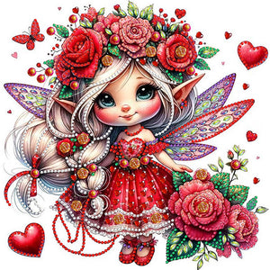 Rose Elf 30*30CM (canvas) Partial Special-Shaped Drill Diamond Painting