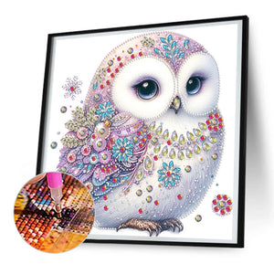 Bald Owl 30*30CM (canvas) Partial Special-Shaped Drill Diamond Painting