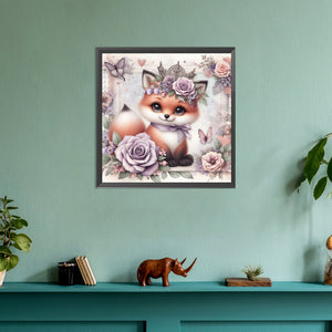 Rose Fox 30*30CM (canvas) Full Round Drill Diamond Painting