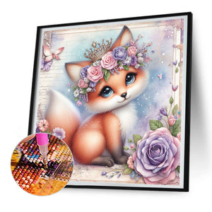 Rose Fox 30*30CM (canvas) Full Round Drill Diamond Painting