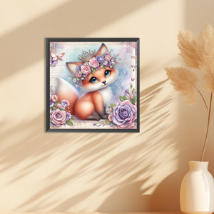 Rose Fox 30*30CM (canvas) Full Round Drill Diamond Painting