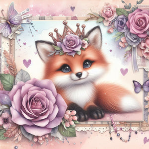 Rose Fox 30*30CM (canvas) Full Round Drill Diamond Painting