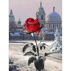 Red Rose Flower 30*40CM (canvas) Full Round Drill Diamond Painting