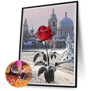 Red Rose Flower 30*40CM (canvas) Full Round Drill Diamond Painting