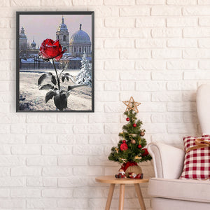 Red Rose Flower 30*40CM (canvas) Full Round Drill Diamond Painting