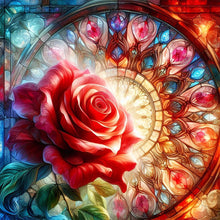 Load image into Gallery viewer, Glass Painting Rose 30*30CM (canvas) Full Round Drill Diamond Painting
