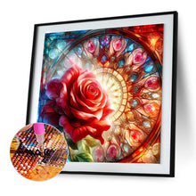 Load image into Gallery viewer, Glass Painting Rose 30*30CM (canvas) Full Round Drill Diamond Painting
