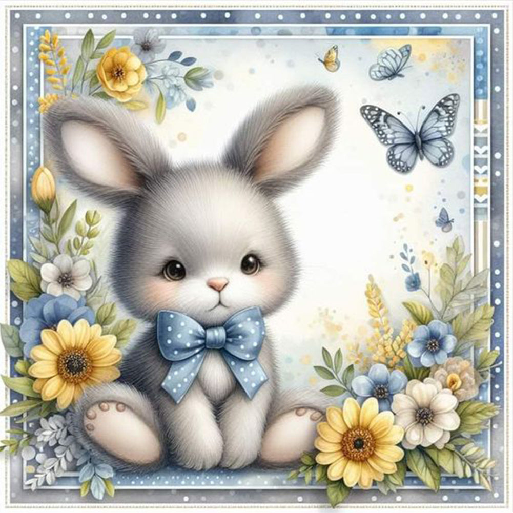 Gray Rabbit 30*30CM (canvas) Full Round Drill Diamond Painting