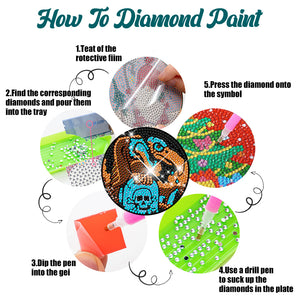 8Pcs Diamond Art Painting Coasters Craft Kit with Holder for Gift (Abstract Art)