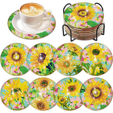 Load image into Gallery viewer, 8Pcs DIY Diamond Art Painting Coasters Craft Kit with Holder (Gorgeous Flower)
