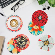 Load image into Gallery viewer, 8Pcs DIY Diamond Art Painting Coasters Craft Kit with Holder (Blooming Flower)
