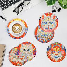 Load image into Gallery viewer, 8Pcs DIY Diamond Art Painting Coasters Craft Kit with Holder (Passionate Cat)
