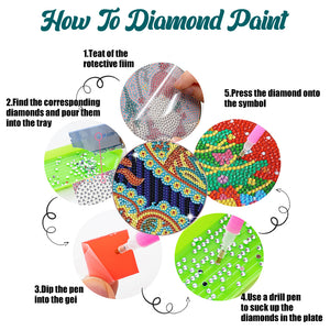 8 Pcs Diamond Art Coaster Diamond Painting Coaster with Holder (Gorgeous Flower)