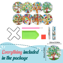 Load image into Gallery viewer, 8 Pcs Diamond Art Coasters Diamond Art Coasters Crafts for Gifts (Colorful Tree)
