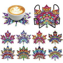 Load image into Gallery viewer, 8 Pcs Diamond Art Coasters Diamond Art Coasters Crafts for Gifts (Maple Leaf)
