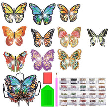 Load image into Gallery viewer, 10 Pcs Butterfly Special Shaped DIY Diamond Art Coasters Kit Crafts with Holder
