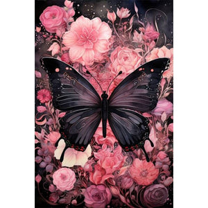 Flowers Butterfly 40*60CM (canvas) Full AB Round Drill Diamond Painting