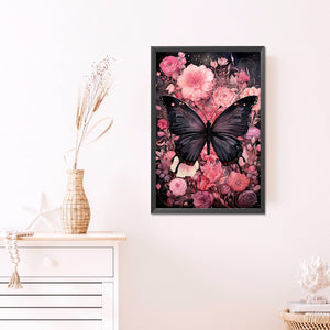 Flowers Butterfly 40*60CM (canvas) Full AB Round Drill Diamond Painting