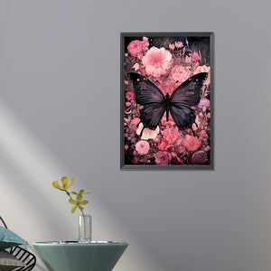 Flowers Butterfly 40*60CM (canvas) Full AB Round Drill Diamond Painting