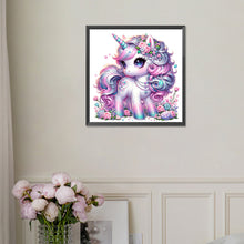Load image into Gallery viewer, Black And White Unicorn 30*30CM (canvas) Full Square Drill Diamond Painting
