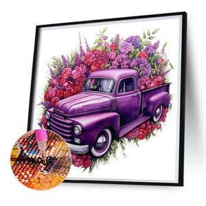 Purple Truck 30*30CM (canvas) Full Square Drill Diamond Painting