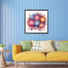 Load image into Gallery viewer, American Flag Fireworks 30*30CM (canvas) Partial Special-Shaped Drill Diamond Painting
