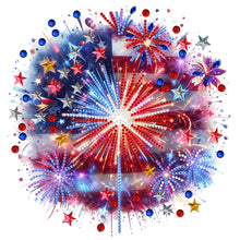 Load image into Gallery viewer, American Flag Fireworks 30*30CM (canvas) Partial Special-Shaped Drill Diamond Painting
