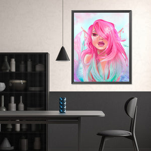 Painted Pink Mermaid 40*50CM (canvas) Full Square Drill Diamond Painting