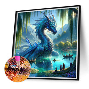 Blue Dragon 40*40CM (canvas) Full Round Drill Diamond Painting