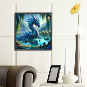 Blue Dragon 40*40CM (canvas) Full Round Drill Diamond Painting