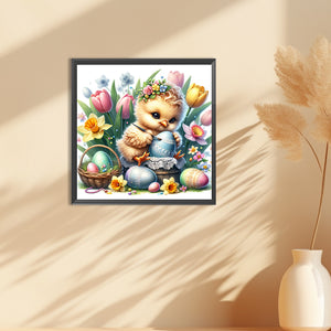 Chicken Drawing Easter Eggs 30*30CM (canvas) Full Round Drill Diamond Painting