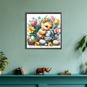 Chicken Drawing Easter Eggs 30*30CM (canvas) Full Round Drill Diamond Painting