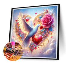Load image into Gallery viewer, White Dove And Dreamy Rose 30*30CM (canvas) Full Round Drill Diamond Painting
