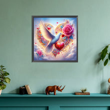 Load image into Gallery viewer, White Dove And Dreamy Rose 30*30CM (canvas) Full Round Drill Diamond Painting
