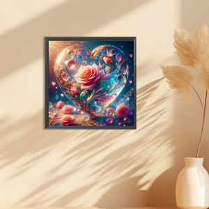 Love Glass And Rose 30*30CM (canvas) Full Round Drill Diamond Painting