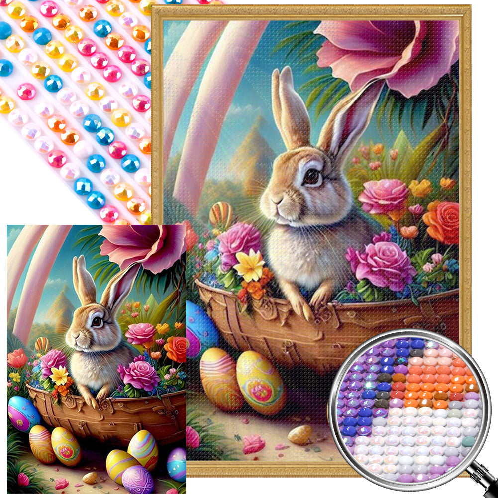 Easter Bunny 40*60CM (canvas) Full AB Round Drill Diamond Painting