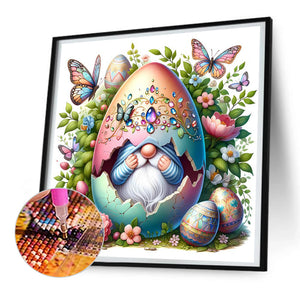 Easter Eggs And Gnomes 30*30CM (canvas) Full Round Drill Diamond Painting