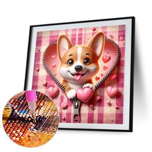 Load image into Gallery viewer, Pink Love Puppy-Corgi 30*30CM (canvas) Full Round Drill Diamond Painting
