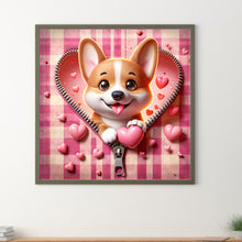 Load image into Gallery viewer, Pink Love Puppy-Corgi 30*30CM (canvas) Full Round Drill Diamond Painting
