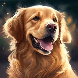 Golden Retriever Dog 30*30CM (canvas) Full Round Drill Diamond Painting