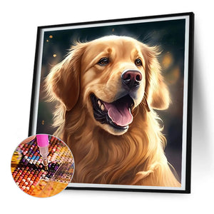 Golden Retriever Dog 30*30CM (canvas) Full Round Drill Diamond Painting