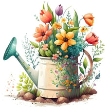 Load image into Gallery viewer, Watering Pot Bouquet 30*30CM (canvas) Full Round Drill Diamond Painting
