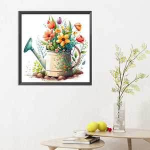 Watering Pot Bouquet 30*30CM (canvas) Full Round Drill Diamond Painting