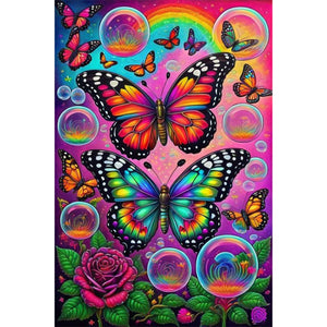 Garden Bubble Butterfly 40*60CM (canvas) Full AB Round Drill Diamond Painting