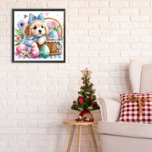 Load image into Gallery viewer, Curly-Eared Dog And Easter Eggs 30*30CM (canvas) Full Round Drill Diamond Painting
